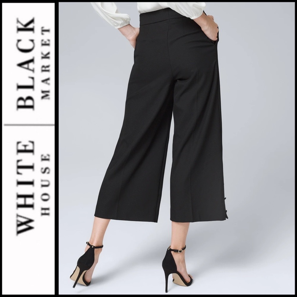 NWT WHBM Luxe Textured Wide Leg Crop Pants - Picture 4 of 8